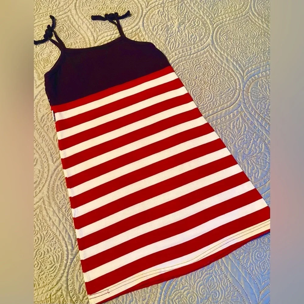 OSHKOSH girls size 6 Americana Flag design dress. White stars have glitter.